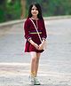 Fairies Forever Three Fourth Sleeves Solid Dress - Maroon