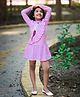 Fairies Forever Full Sleeves Sequined Mermaid Design Striped Dress - Pink