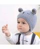 Ziory Double Layered Woollen Cap Ear Design And Tie Knot Blue - Diameter 48 cm