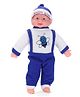 Kids Zone Laughing Doll Rabbit Print Blue - 15 Inches