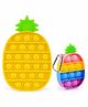 FunBlast Pineapple Shaped Stress Relieving Silicone Pop It Fidget Toy and Keychain - Multicolor