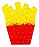 FunBlast Fries Shaped Stress Relieving Silicone Pop It Fidget Toy - Multicolor