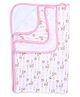 Pink Rabbit Wrapper Bear Print - Pink White