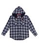 GINI & JONY Full Sleeves Hooded Shirt Checks Print - Blue