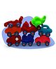 Rubbabu Natural Rubber Little Vehicles - Pack of 8 (Colour May Vary)