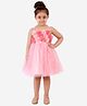 KIDSDEW Sleeveless Flower Applique Fit & Flared Dress - Peach
