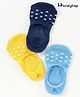 Honeyhap Premium Ankle Length No Show Bamboo Nylon Spandex Pack of 3 - Blue Yellow