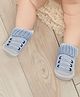 Baby Moo Sneaker Design Knitted Booties - Light Blue