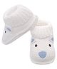 Baby Moo Polar Bear Design Booties - White