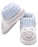 Baby Moo Cute Knitted Booties - Blue & Grey
