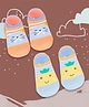 Baby Moo Fruits And Kitty Design 2 Pair Of Socks - Blue Orange