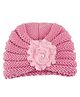 Baby Moo Floral Turban Cap - Light Pink- Diameter 29 cm