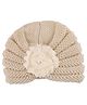 Baby Moo Floral Turban Cap - Cream