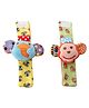 Baby Moo Set Of 2 Monkey & Elephant Wrist Rattle - Multi Color