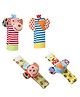 Baby Moo Elephant & Monkey Set Of 4 Socks And Wrist Rattle - Multicolour