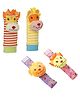Baby Moo Wild Cats Set Of 4 Socks And Wrist Rattle - Multicolour