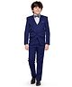 Jeet Ethnics Full Sleeves Solid 4 Piece Coat Suit - Navy Blue