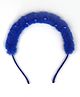 Tia Hair Accessories Pearl Studded Fur Hair Band - Blue