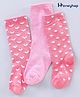 Honeyhap Premium Bamboo Nylon Spandex Below Knee Length Socks Pack of 3 - Pink