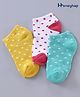 Honeyhap Premium Ankle Length Bamboo Nylon Spandex Set of Socks Pack of 3 - Multicolor