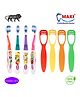 MAXI  Junior Oral Care Combos Toothrushes & Tongue Cleaner Pack of 8 - Multicolour