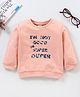 ToffyHouse Full Sleeves Tee Text Print - Peach