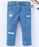 ToffyHouse Full Length Denim Jeans Champion Embroidery - Light Blue