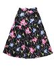 Young Birds Floral Print Skirt - Black