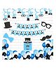 Untumble Little Man Birthday Swirls Party Decor Black & Blue - Pack of 64