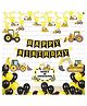 Untumble Construction Birthday Swirls Party Decor Black & Yellow - Pack of 64