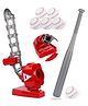 Fiddlerz Electronic Baseball Pitcher Machine Toy with 5 Balls & Bat - Multicolour