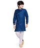Jeet Ethnics Full Sleeves Floral Print Kurta With Pajama - Navy Blue