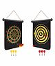 Toyshine Double Sided Dart Board with Magnetic Darts - Multicolor 