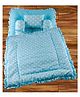 Mittenbooty Baby Quilt Bolster Bed Set with Frills Star Print - Blue