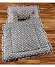 Mittenbooty Baby Quilt Bolster Bed Set with Frills Star Print - Grey