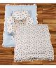 Mittenbooty Baby Quilt Bolster Bed Set with Frills Floral Print - Blue
