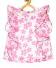 Young Birds Short Sleeves Floral Print Top - Pink