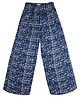 Young Birds Full Length Printed Palazzo Pants - Navy Blue