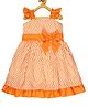 Young Birds Sleeveless Chevron Print Dress - Orange