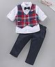 ToffyHouse Full Sleeves Party Suit Checks - Multicolor