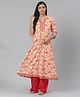 Anayna Three Fourth Sleeves Floral Print Maternity Kurta - Peach