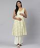 Anayna Sleeveless Abstract Print Detailing Maternity Kurta - Light Green