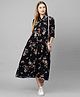 MomToBe Three Fourth Sleeves Flower Print Maternity Dress -  Blue