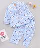 Yellow Duck Full Sleeves Night Suit  Unicorn Print - Blue