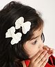 Aye Candy Pearly Flower Glitter Hair Clips - White