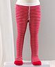 Cute Walk by Babyhug Cotton Striped Antibacterial Footed Tights - Red