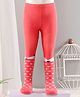 Cute Walk by Babyhug Cotton Antibacterial Footed Tights Heart Design - Orange