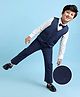 Mark & Mia Full Sleeves Party Suit With Waistcoat - Blue