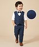 Mark & Mia Full Sleeves Party Suit With Waistcoat - Blue