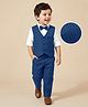 Mark & Mia Full Sleeves Party Suit With Waistcoat - Blue